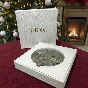 Dior silver Cannage pocket mirror